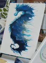 Resinart seahorse, created by Kerry Mart at Creative Beginnings, products can be seen in person at Off the Slate Gallery, Willunga