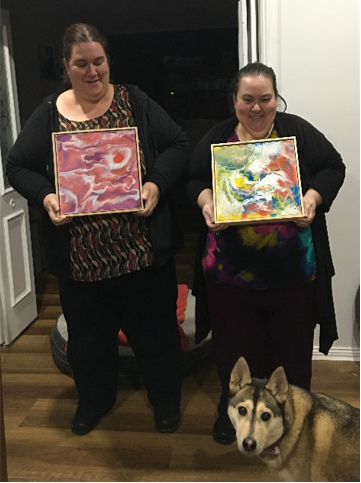 Learn to paint Michelle and Joanne, with Ruby, creative beginnings art for beginners